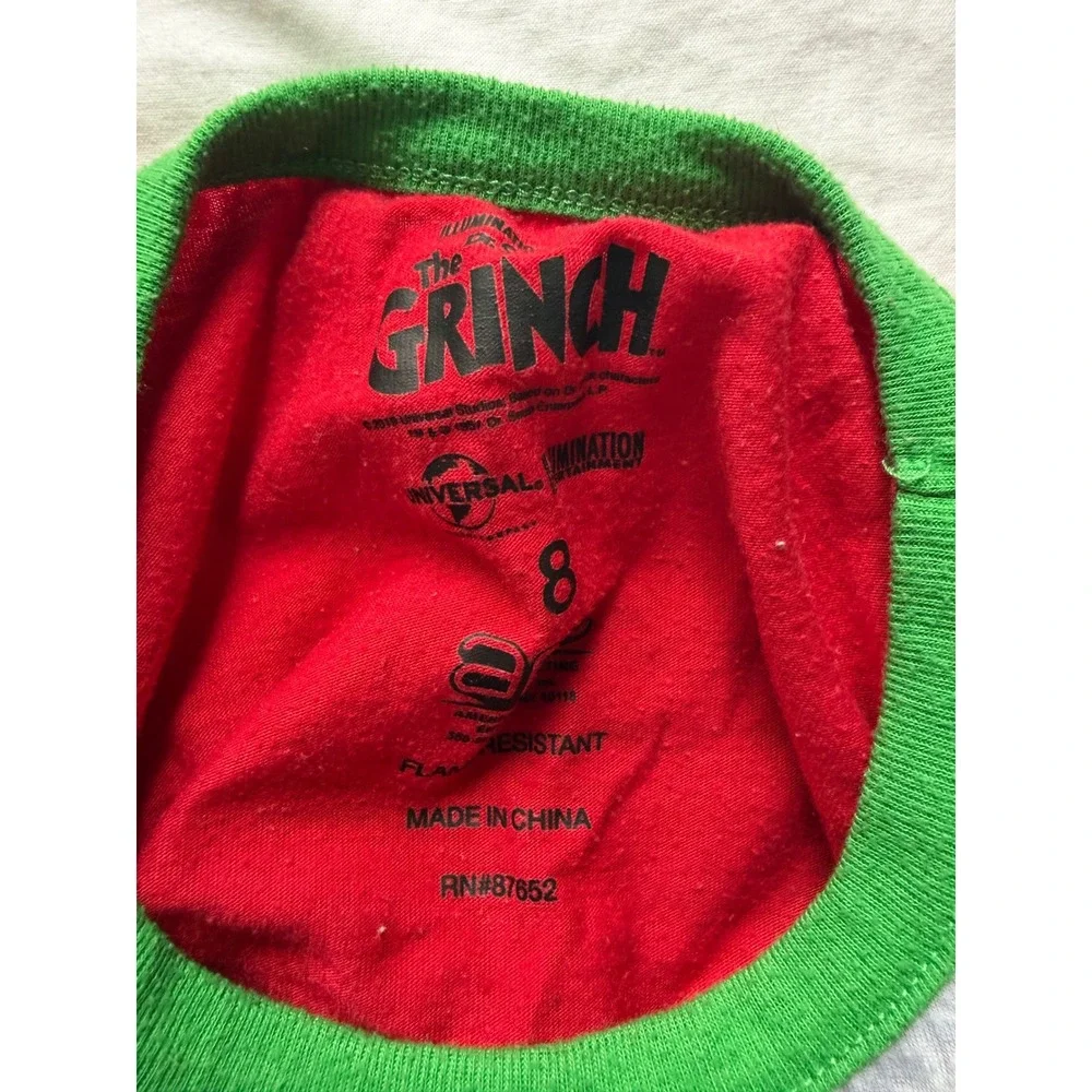 Dr Seuss The Grinch In Training Girls Nightgown Red Grey Christmas Size 8